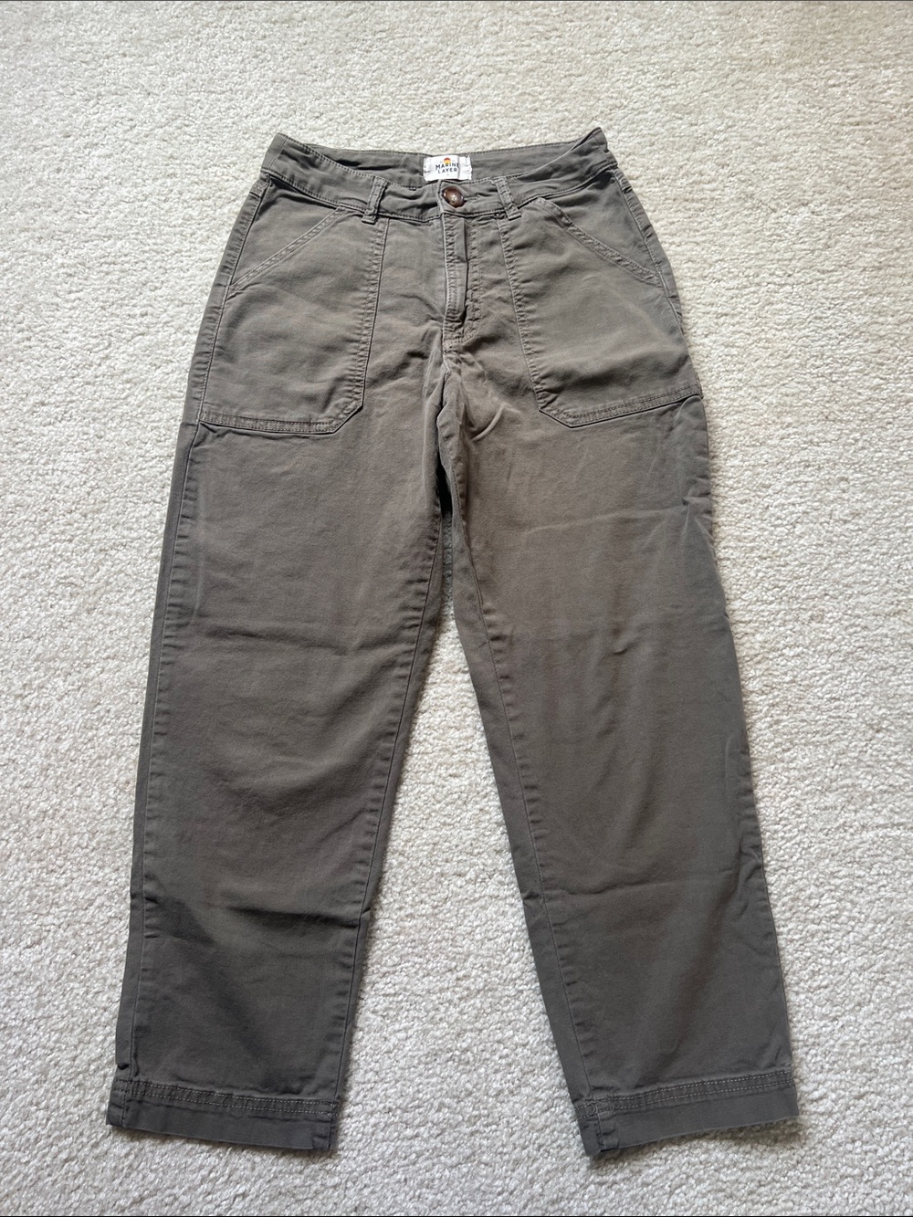 Marine Layer Men's Olive Green Cargo Pants